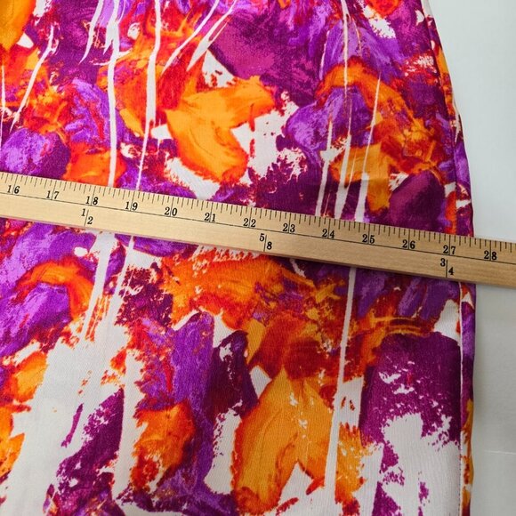 Abstract Multi-Color Purple Orange White Midi Skirt Plus Size 22W - Picture 9 of 13